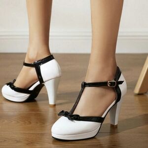 Elegant Black and White Women's Heels